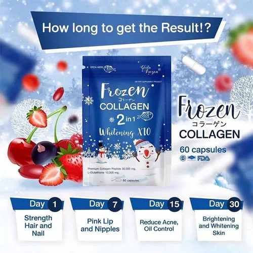 Gluta Frozen Full Body Whitening Capsules (60 Collagen Capsule) 2 in 1