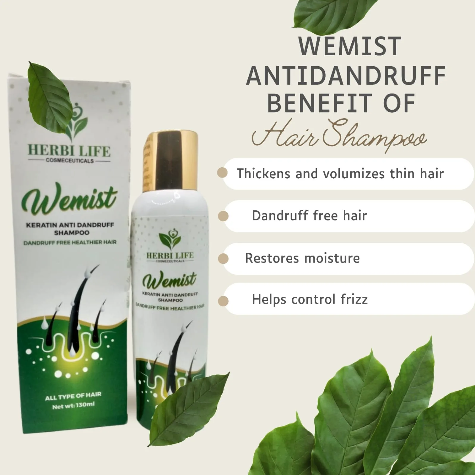 Wemist Anti Dandruff Shampoo130ml